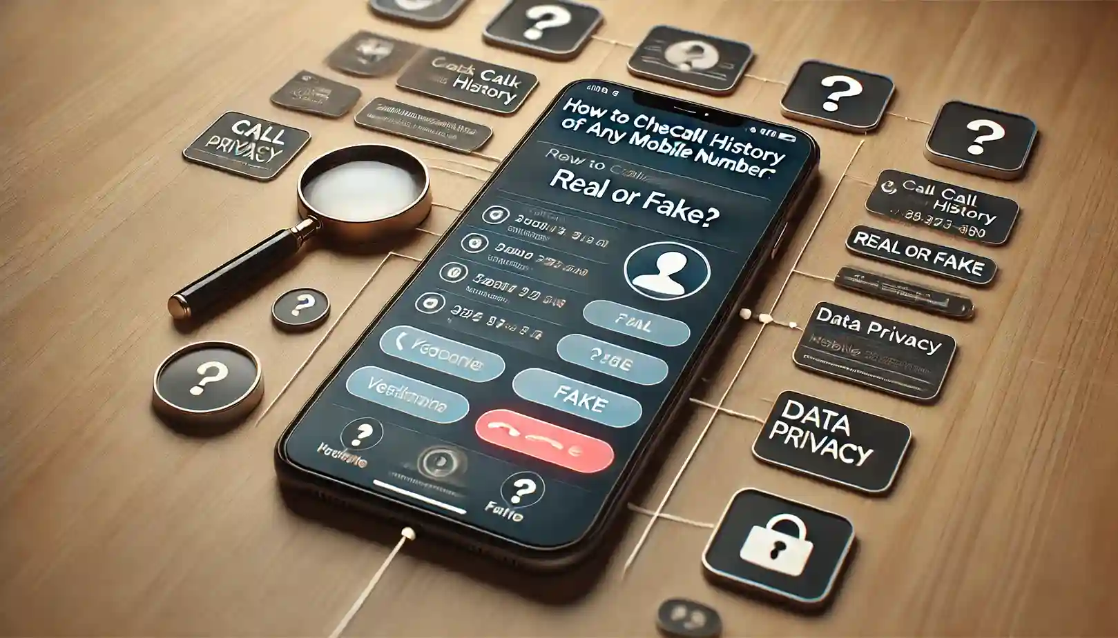 DALL·E 2024-11-09 15.57.49 - A realistic digital illustration addressing the topic 'How to Check Call History of Any Mobile Number_ Real or Fake_' The main focus is a smartphone d (1)