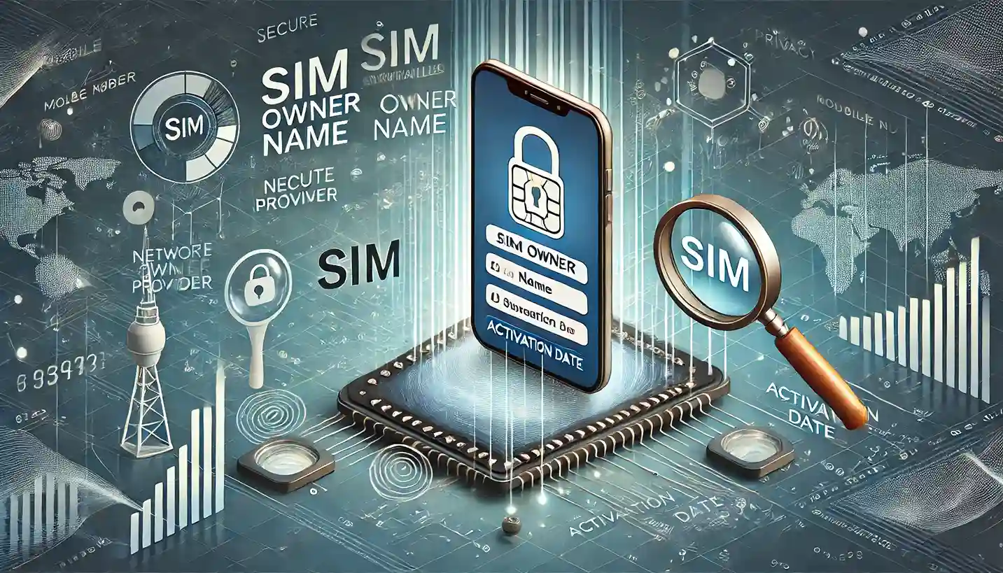 DALL·E 2024-11-06 20.43.15 - A digital illustration demonstrating how to retrieve SIM details from a mobile number. The main feature is a smartphone displaying a secure interface (1)
