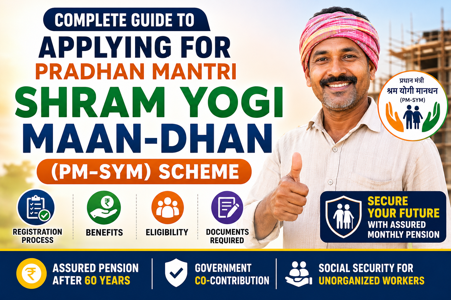 Complete Guide to Applying for Pradhan Mantri Shram Yogi Maan-Dhan (PM-SYM) Scheme: Registration Process, Benefits, Eligibility, and Documents (2026) man-dhan